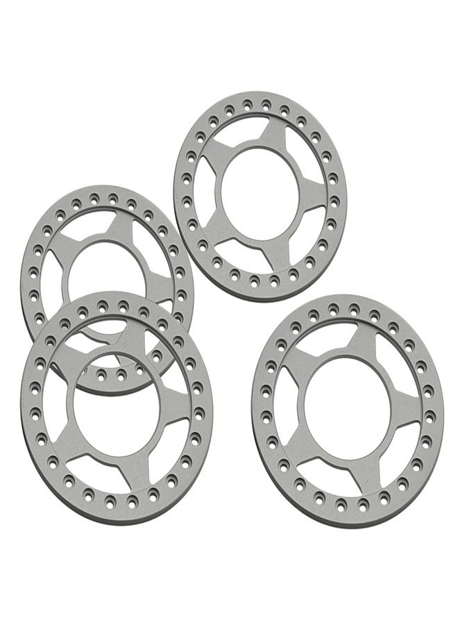 JGGZONE RC Wheel Outer Rings 4Pcs 2.2in Aluminum Wheel Rims Beadlock Rings RC Rims RC Accessories for 1/10 TRX4 SCX10 D90 CC01 RC Car Beadlock Wheels Upgrades (Matte Silver) - Image 5